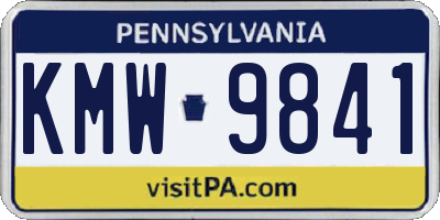 PA license plate KMW9841