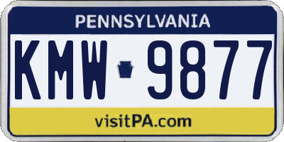 PA license plate KMW9877