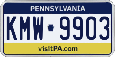 PA license plate KMW9903