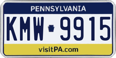 PA license plate KMW9915