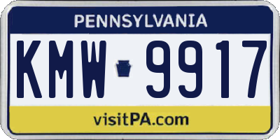 PA license plate KMW9917