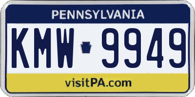 PA license plate KMW9949