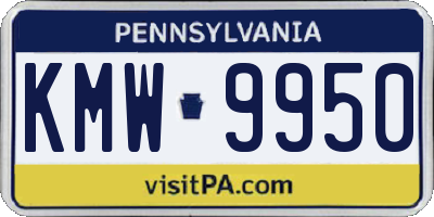 PA license plate KMW9950