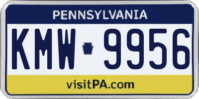 PA license plate KMW9956