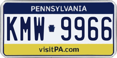 PA license plate KMW9966