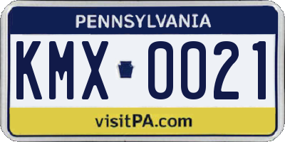 PA license plate KMX0021