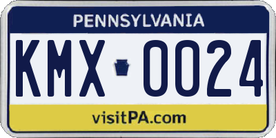 PA license plate KMX0024