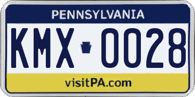 PA license plate KMX0028