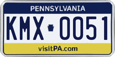 PA license plate KMX0051