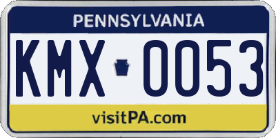 PA license plate KMX0053