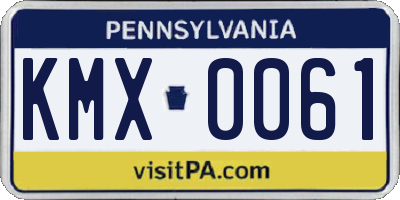 PA license plate KMX0061