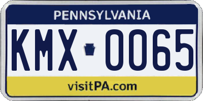 PA license plate KMX0065