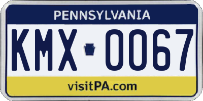 PA license plate KMX0067