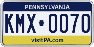 PA license plate KMX0070
