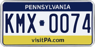 PA license plate KMX0074