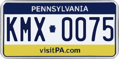 PA license plate KMX0075