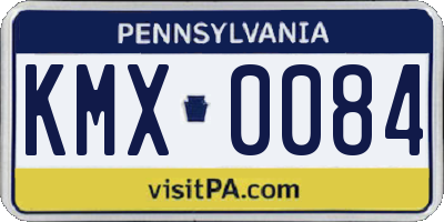 PA license plate KMX0084