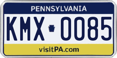PA license plate KMX0085