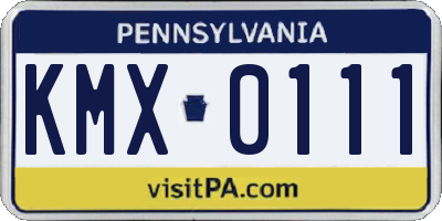 PA license plate KMX0111