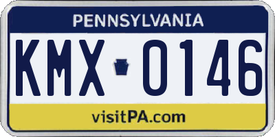 PA license plate KMX0146
