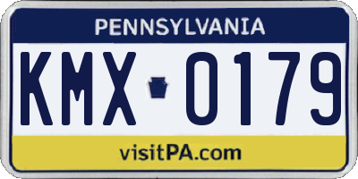 PA license plate KMX0179