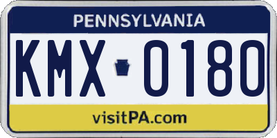 PA license plate KMX0180