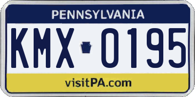 PA license plate KMX0195