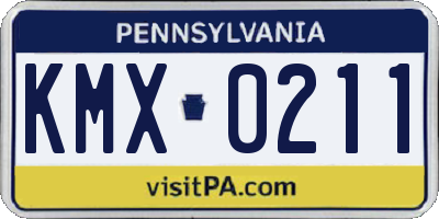 PA license plate KMX0211