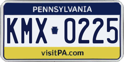 PA license plate KMX0225