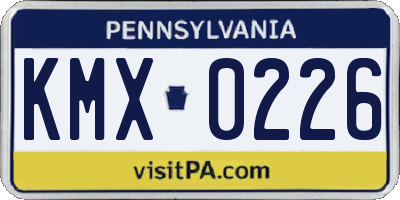 PA license plate KMX0226