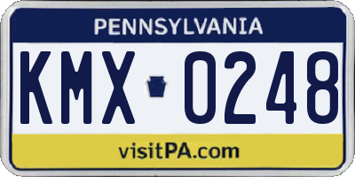 PA license plate KMX0248