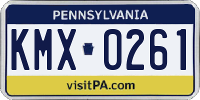 PA license plate KMX0261