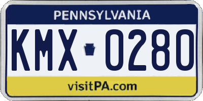 PA license plate KMX0280