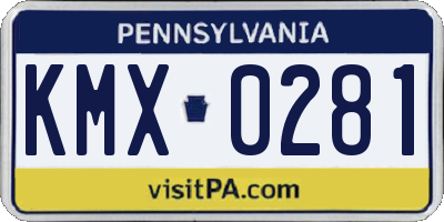 PA license plate KMX0281