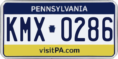 PA license plate KMX0286