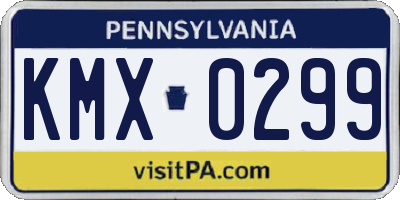 PA license plate KMX0299