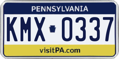 PA license plate KMX0337