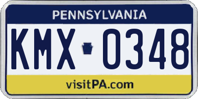 PA license plate KMX0348