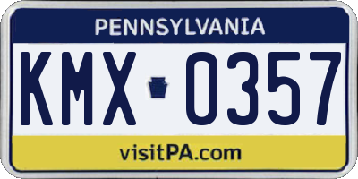 PA license plate KMX0357