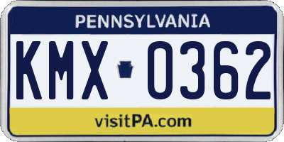PA license plate KMX0362
