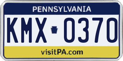 PA license plate KMX0370