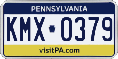 PA license plate KMX0379