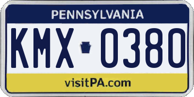 PA license plate KMX0380