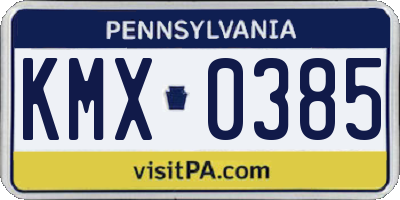 PA license plate KMX0385