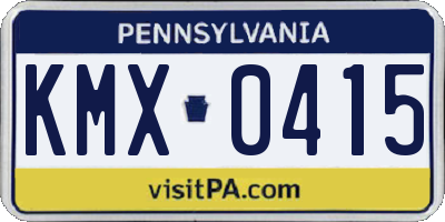 PA license plate KMX0415