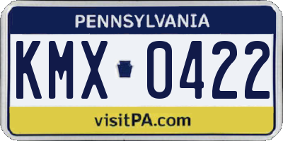 PA license plate KMX0422
