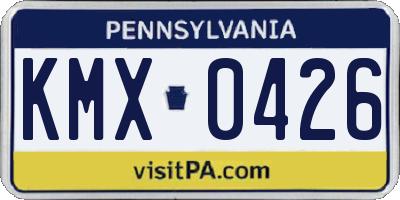 PA license plate KMX0426