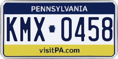 PA license plate KMX0458