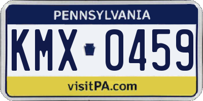 PA license plate KMX0459