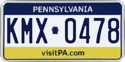PA license plate KMX0478